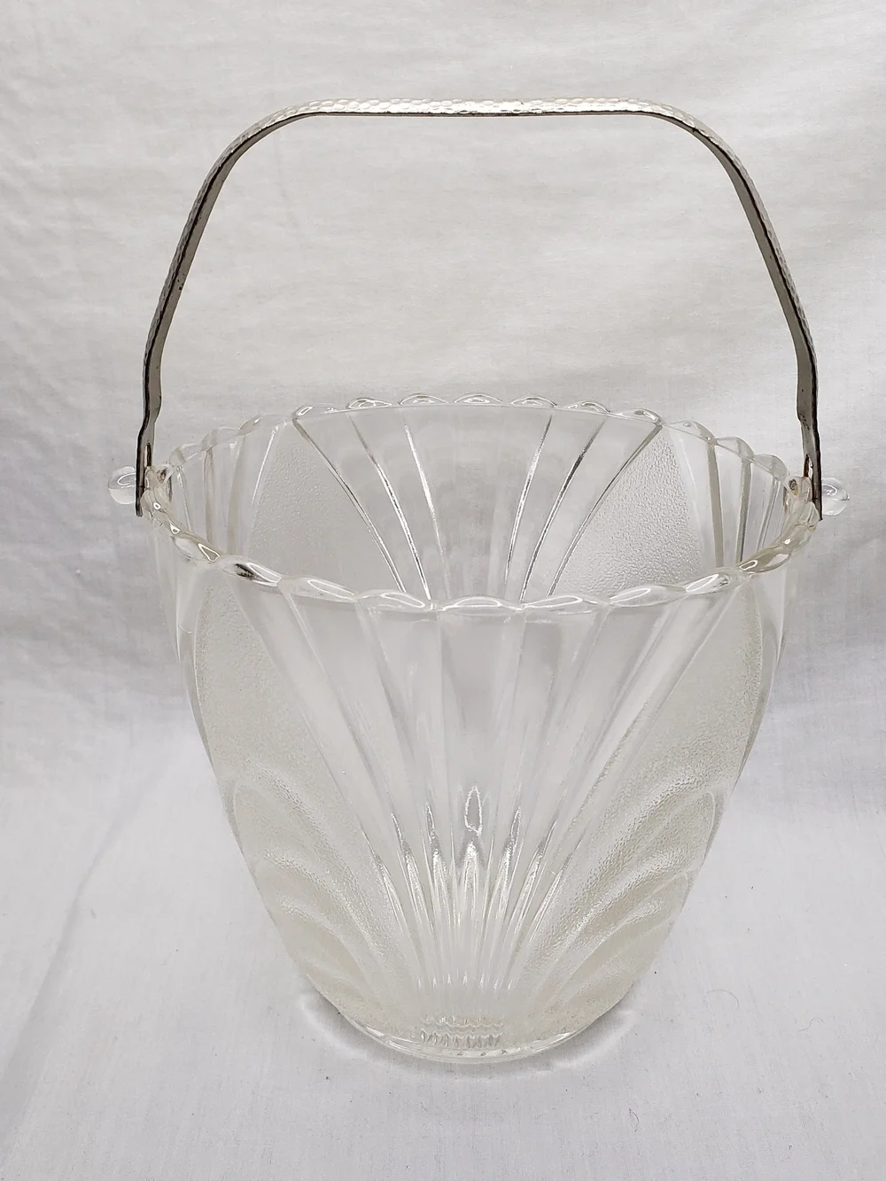 Vintage Brockway Nouveau Pressed Glass Ice Bucket